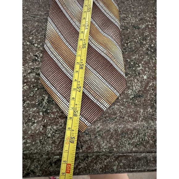 Brooks Brothers Silk Mens Neck Tie Squared Ribbed Geo Ancient Long 58 inches 4w - Picture 10 of 12